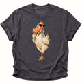Cocktail-Henne mit Sonnenbrille Unisex T-Shirt Dark Heather - PINE & RIVER