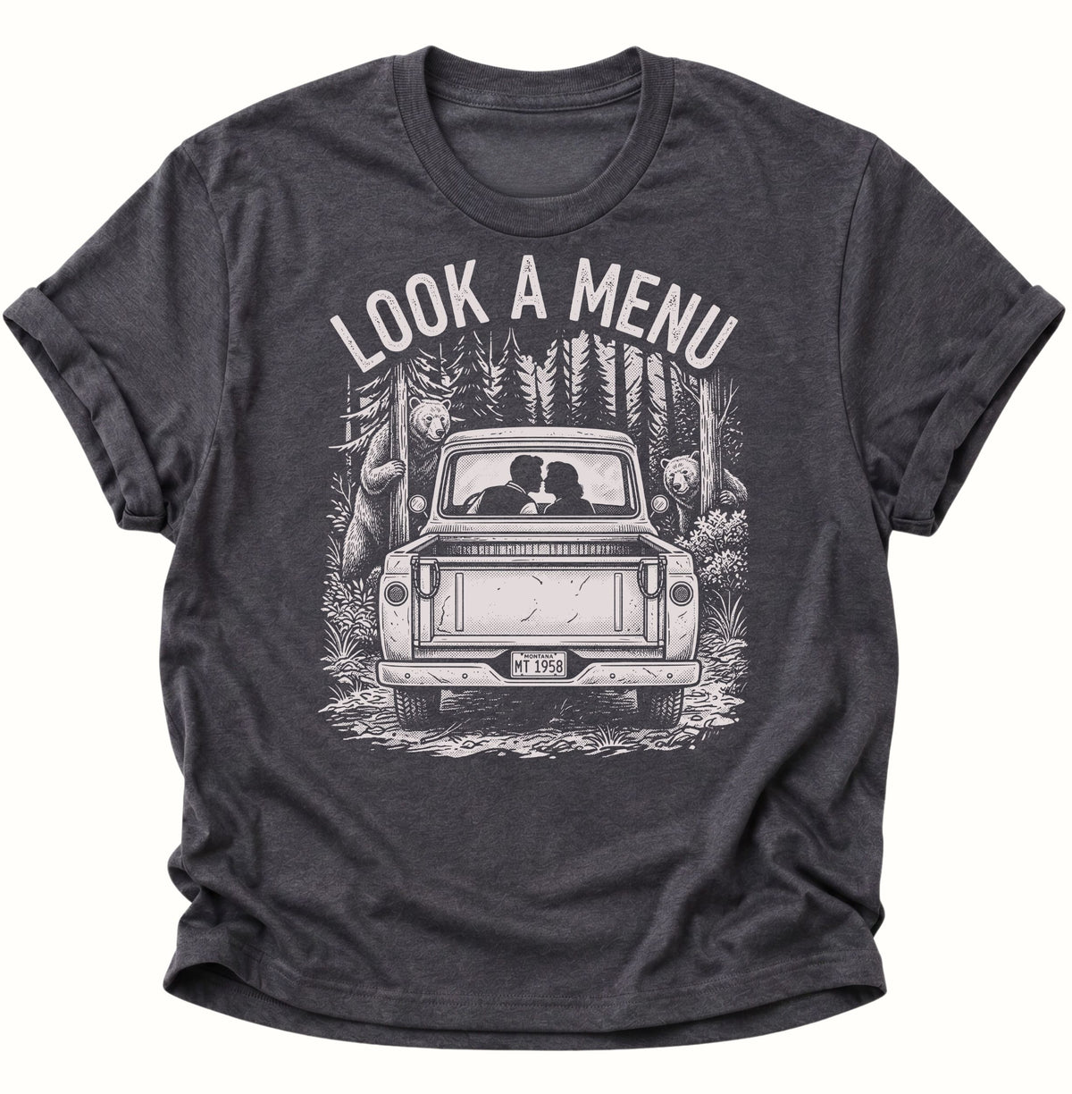 Look a Menu Unisex T-Shirt Dark Heather - PINE & RIVER