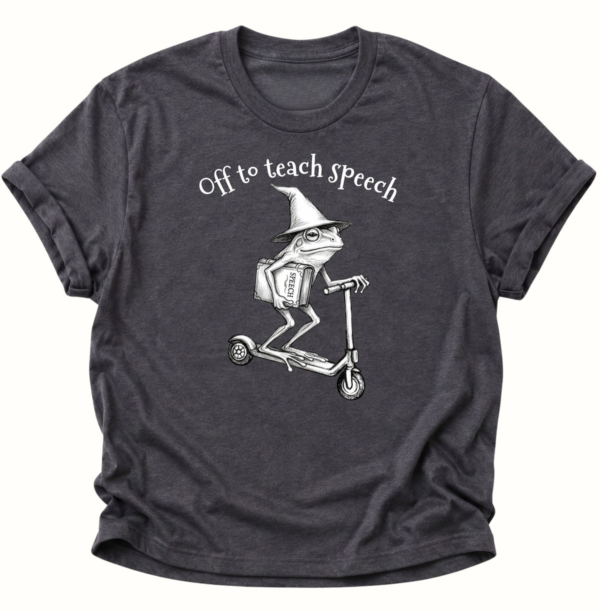 Retro-Frosch lehrt Sprache Unisex T-Shirt Dark Heather - PINE & RIVER