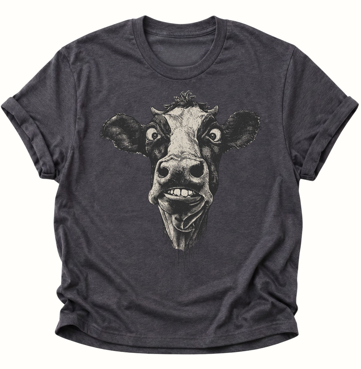 Verrückte Kuh Unisex T-Shirt Dark Heather - PINE & RIVER