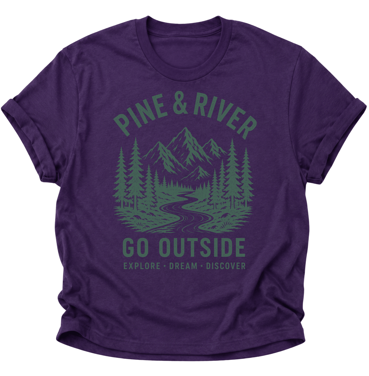 Pine & River Go Outside Unisex T-Shirt Purple - PINE & RIVER