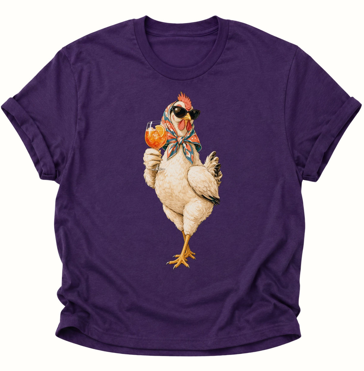 Cocktail-Henne mit Sonnenbrille Unisex T-Shirt Purple - PINE & RIVER