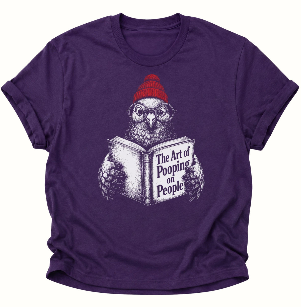 Vogel liest The Art of Pooping on People Unisex T-Shirt Purple - PINE & RIVER