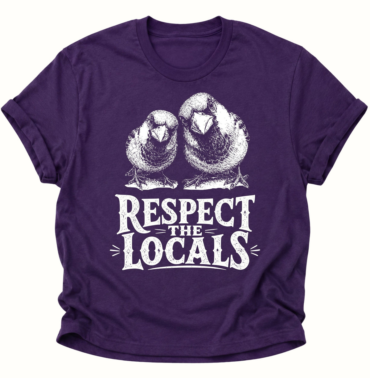 Respect the Locals Spatzen Unisex T-Shirt Purple - PINE & RIVER