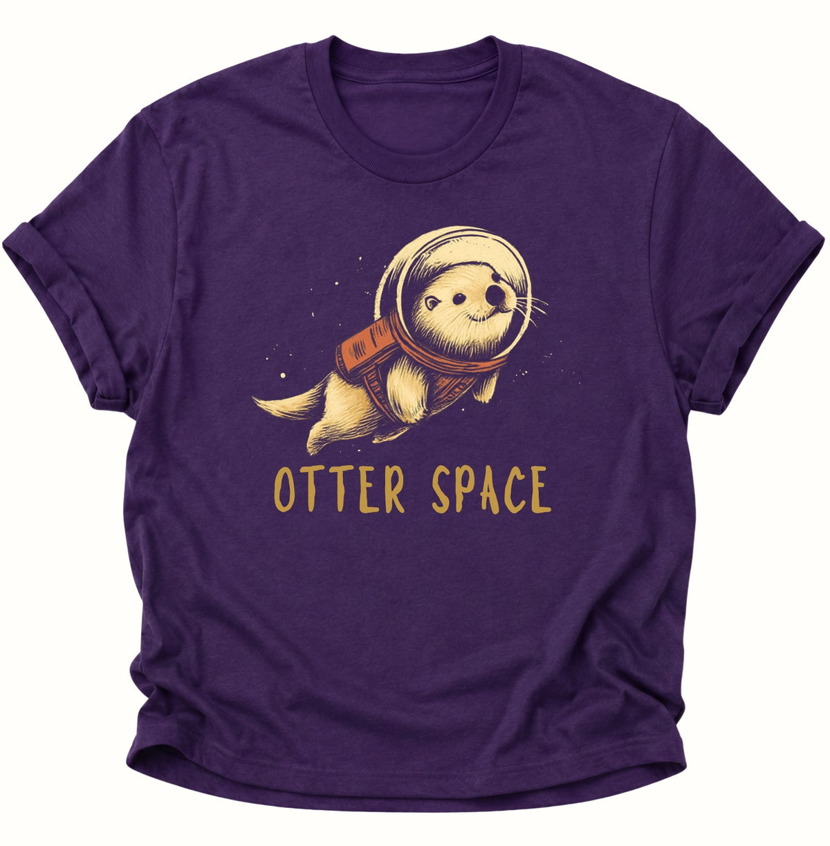 Otter Space Astronauten-Otter Unisex T-Shirt Purple - PINE & RIVER