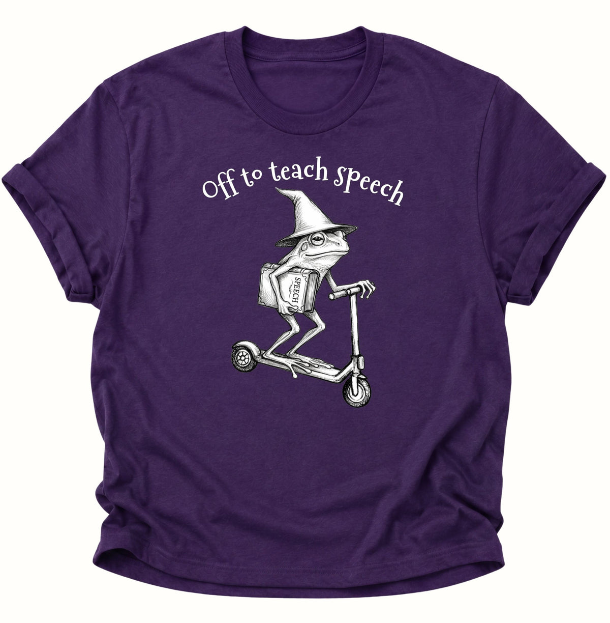Retro-Frosch lehrt Sprache Unisex T-Shirt Purple - PINE & RIVER