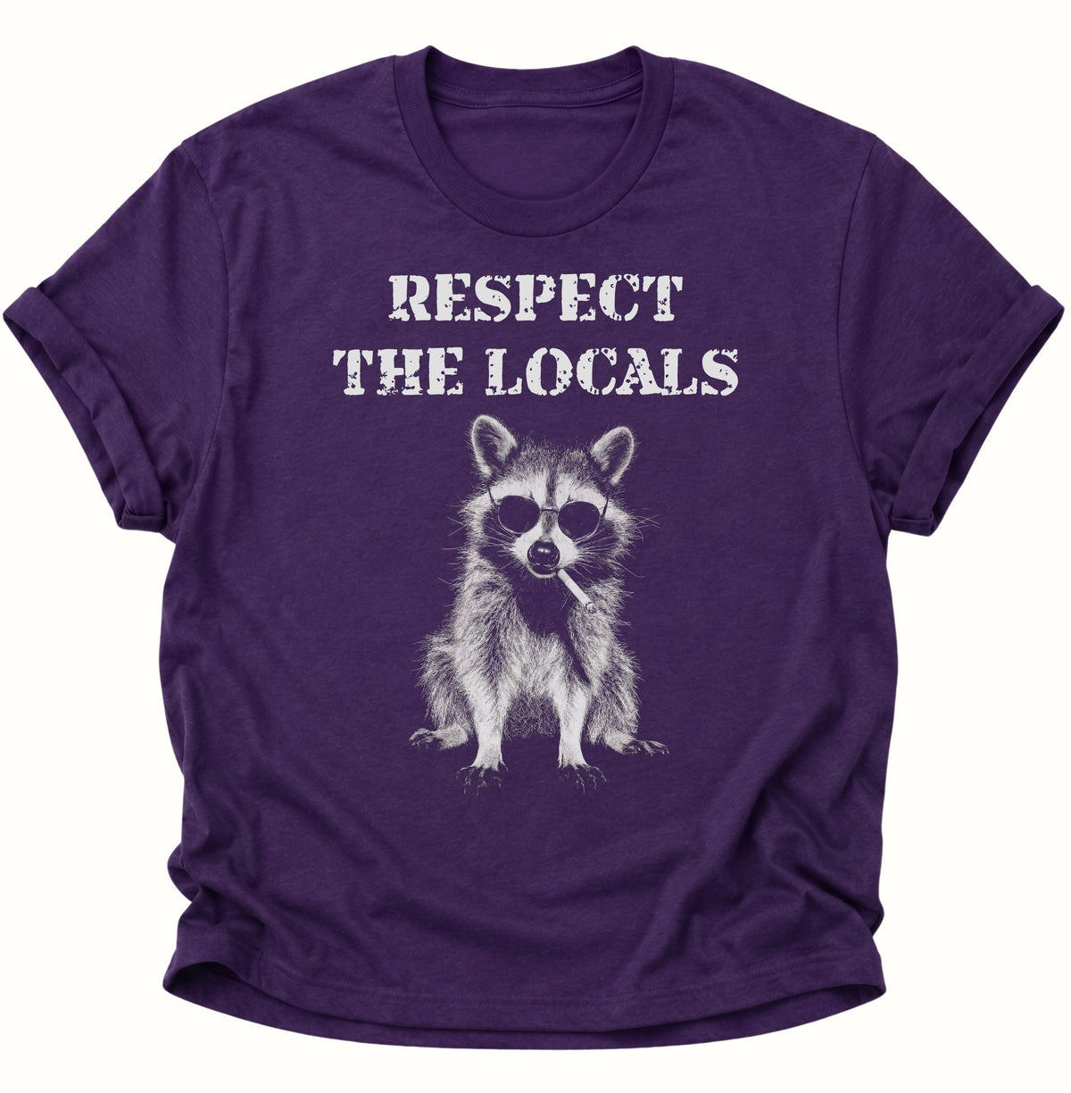 Respect the Locals Waschbär Unisex T-Shirt Purple - PINE & RIVER