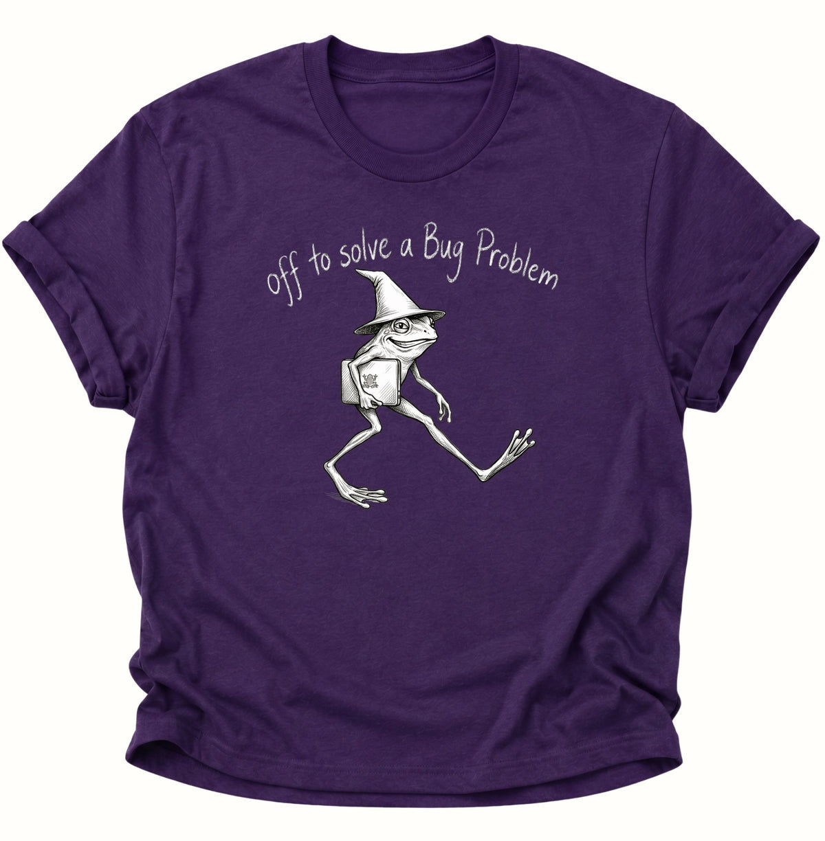 Off to solve a bug problem Unisex T-Shirt Purple - PINE & RIVER