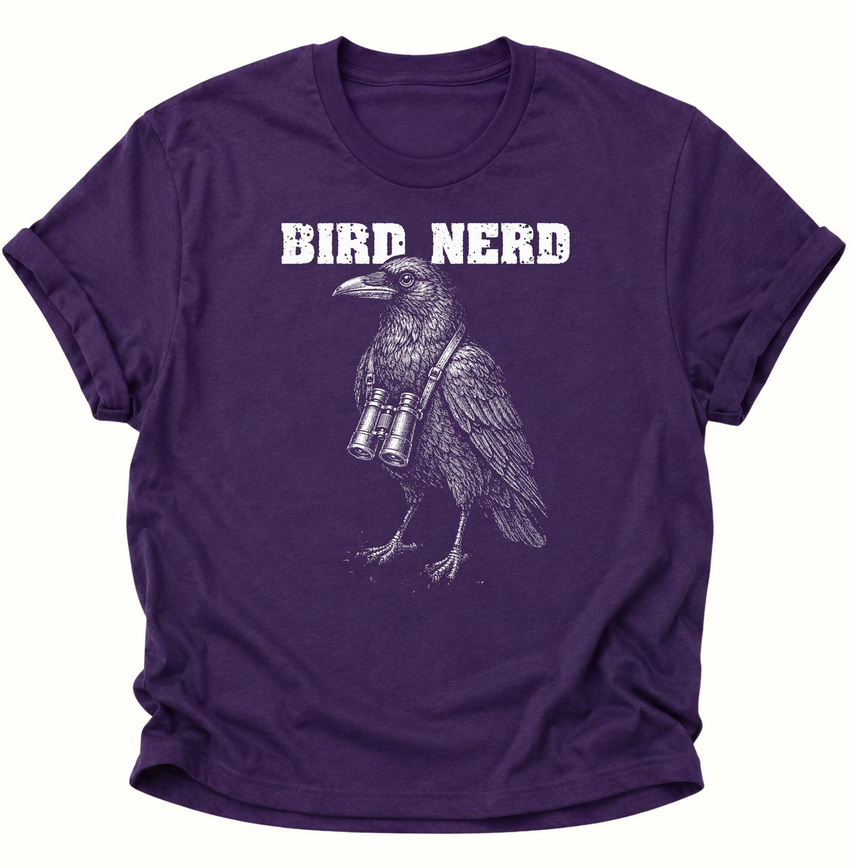 Bird Nerd Rabenvogel mit Fernglas Unisex T-Shirt Purple - PINE & RIVER