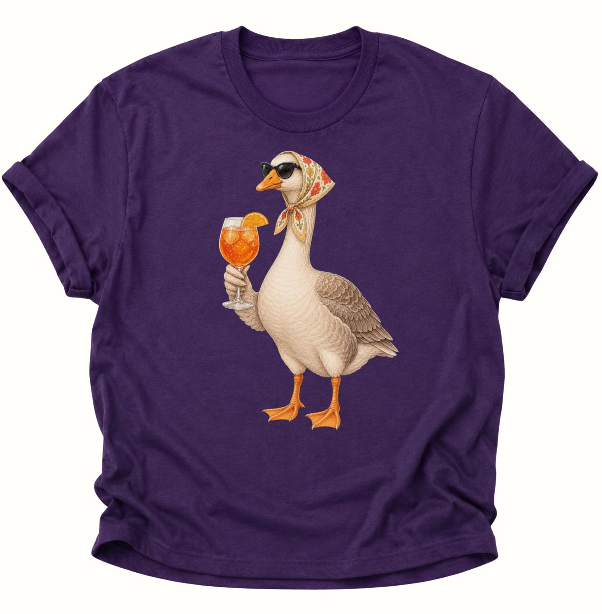 Cocktail-Gans mit Kopftuch Unisex T-Shirt Purple - PINE & RIVER