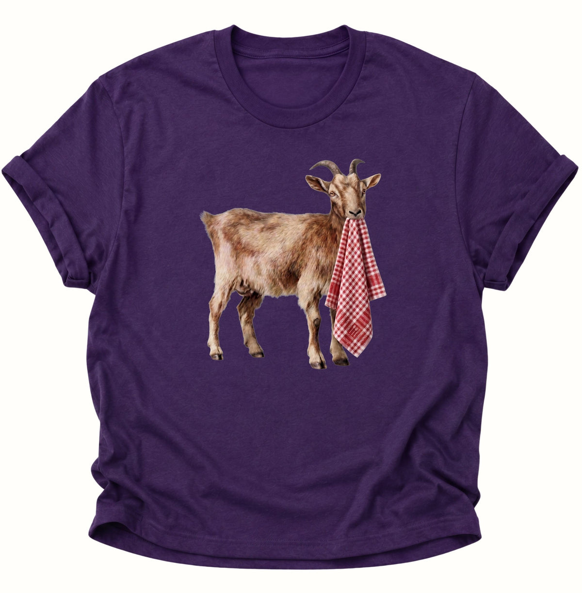 Ziege mit Geschirrhandtuch Unisex T-Shirt Purple - PINE & RIVER