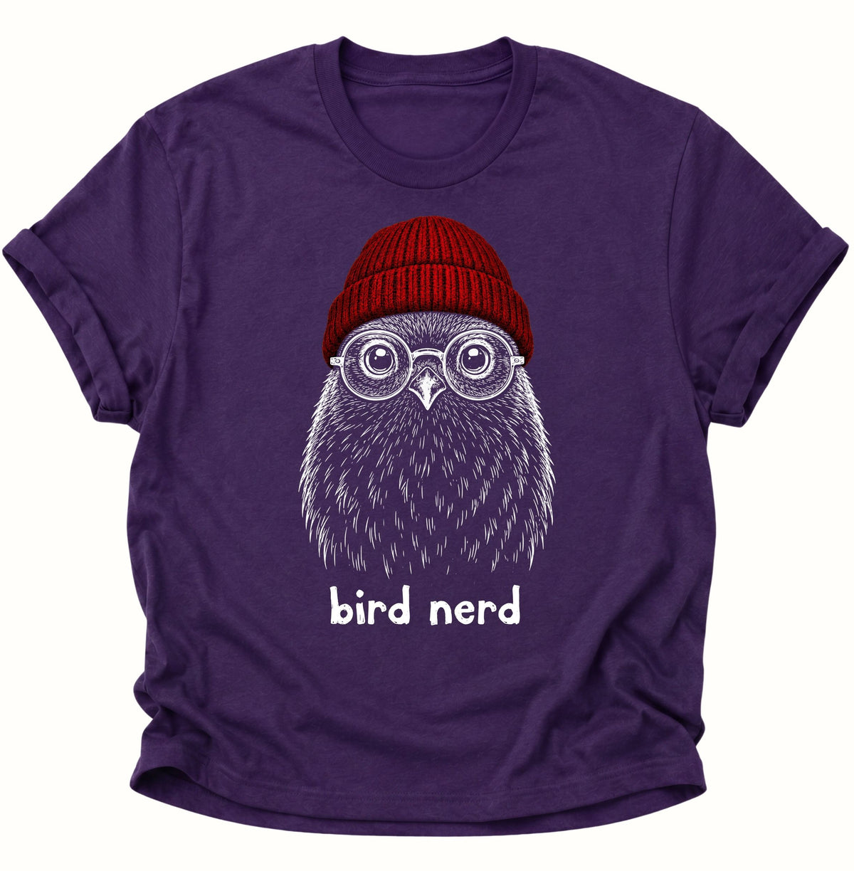 Bird Nerd Vogel mit Mütze Unisex T-Shirt Purple - PINE & RIVER