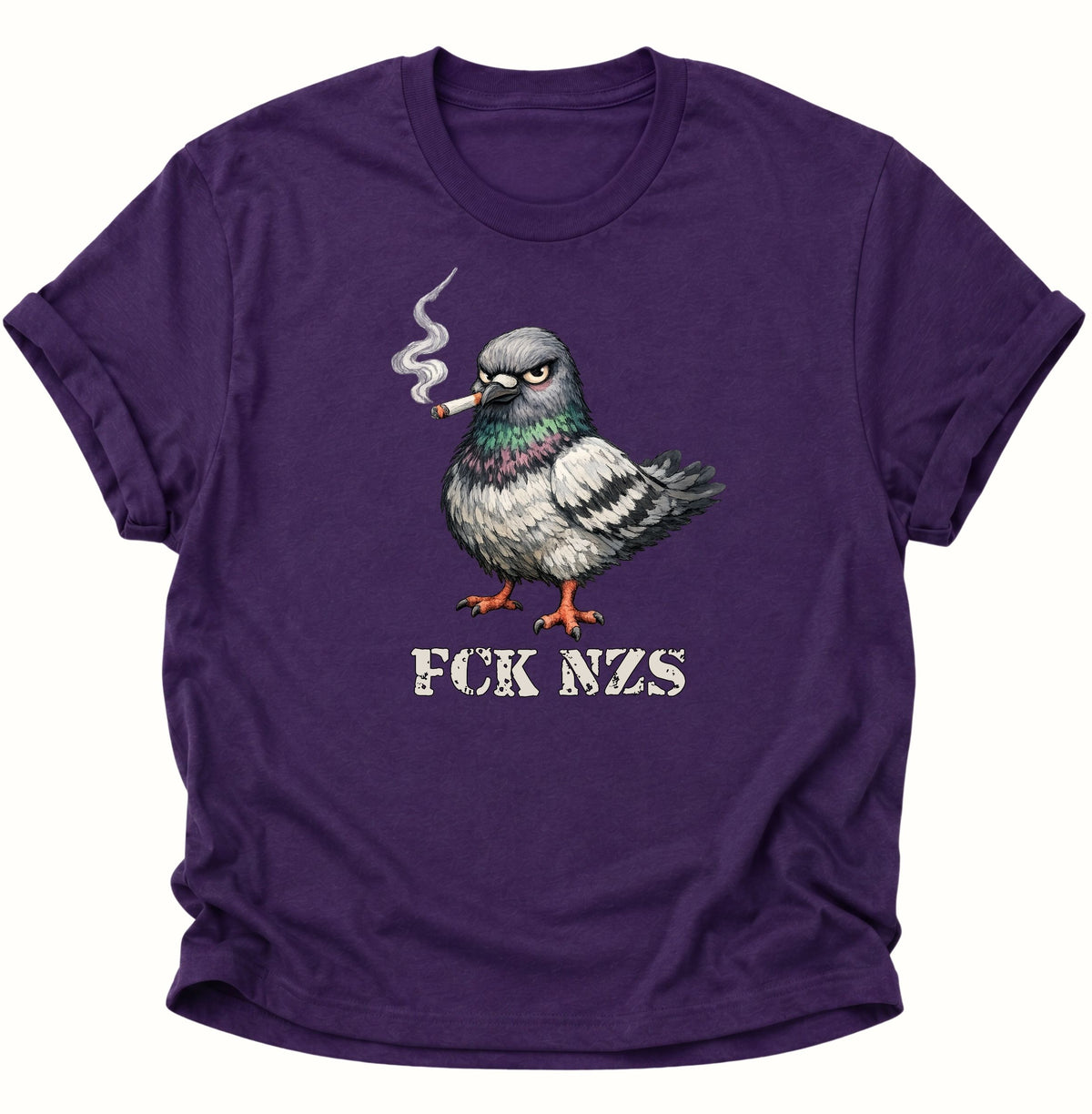 Rauchende Taube gegen rechts Unisex T-Shirt Purple - PINE & RIVER