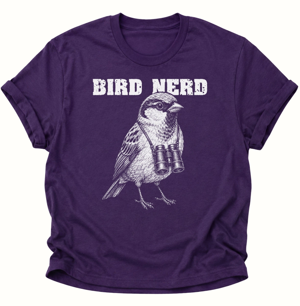 Bird Nerd Vogel mit Fernglas Unisex T-Shirt Purple - PINE & RIVER