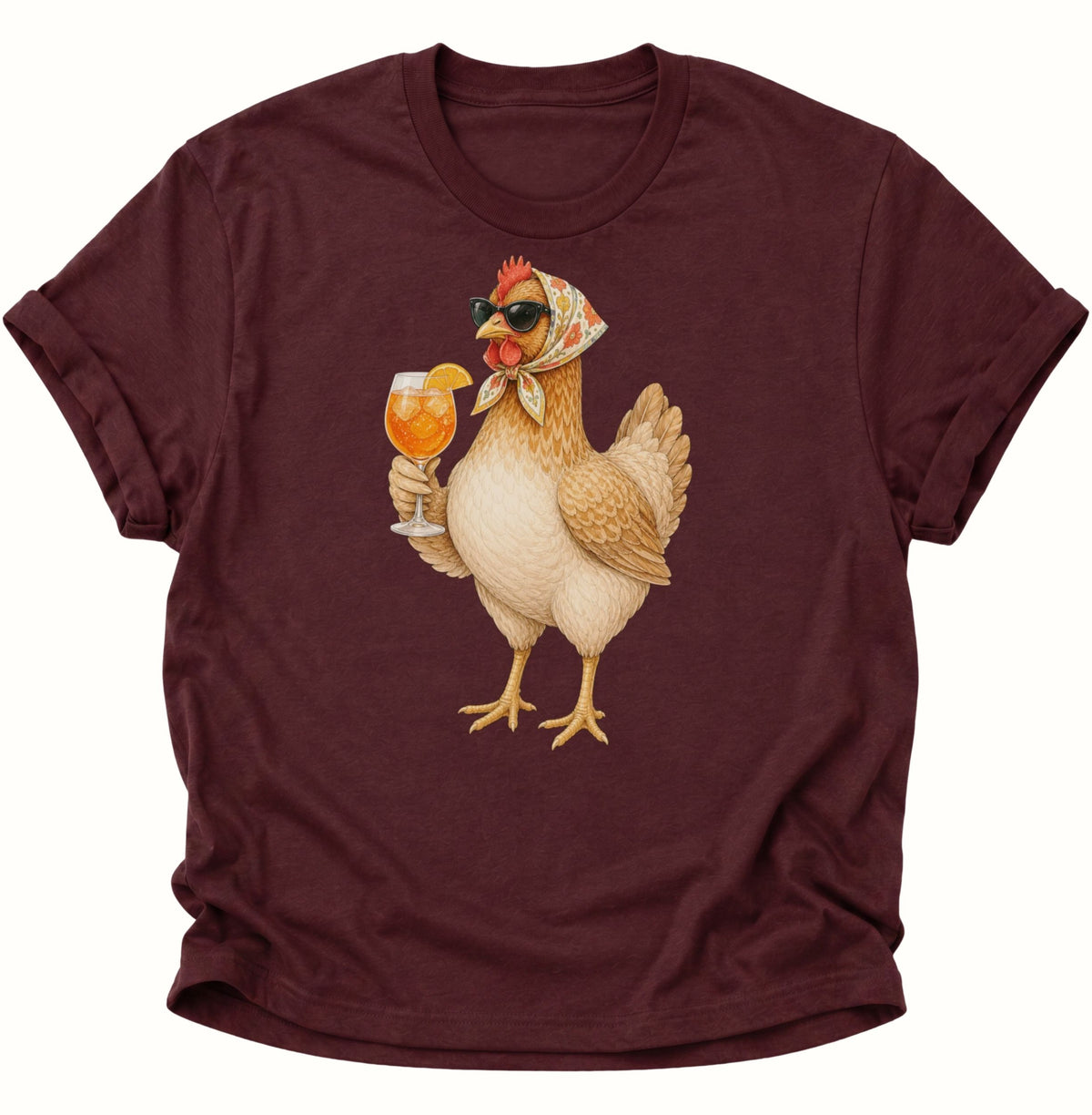 Cocktail-Henne mit Kopftuch Unisex T-Shirt Maroon - PINE & RIVER