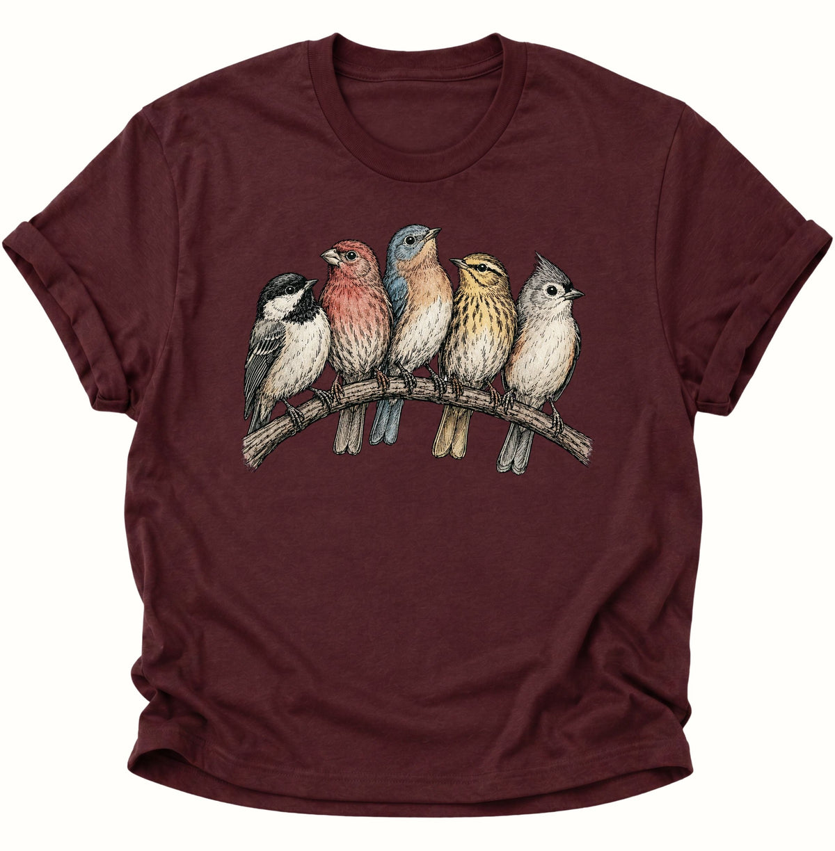 Bird's Unisex T-Shirt Maroon - PINE & RIVER
