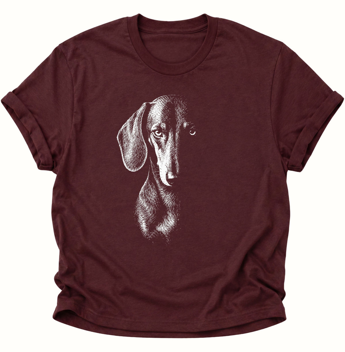 Mystischer Dackel im Schatten Unisex T-Shirt Maroon - PINE & RIVER