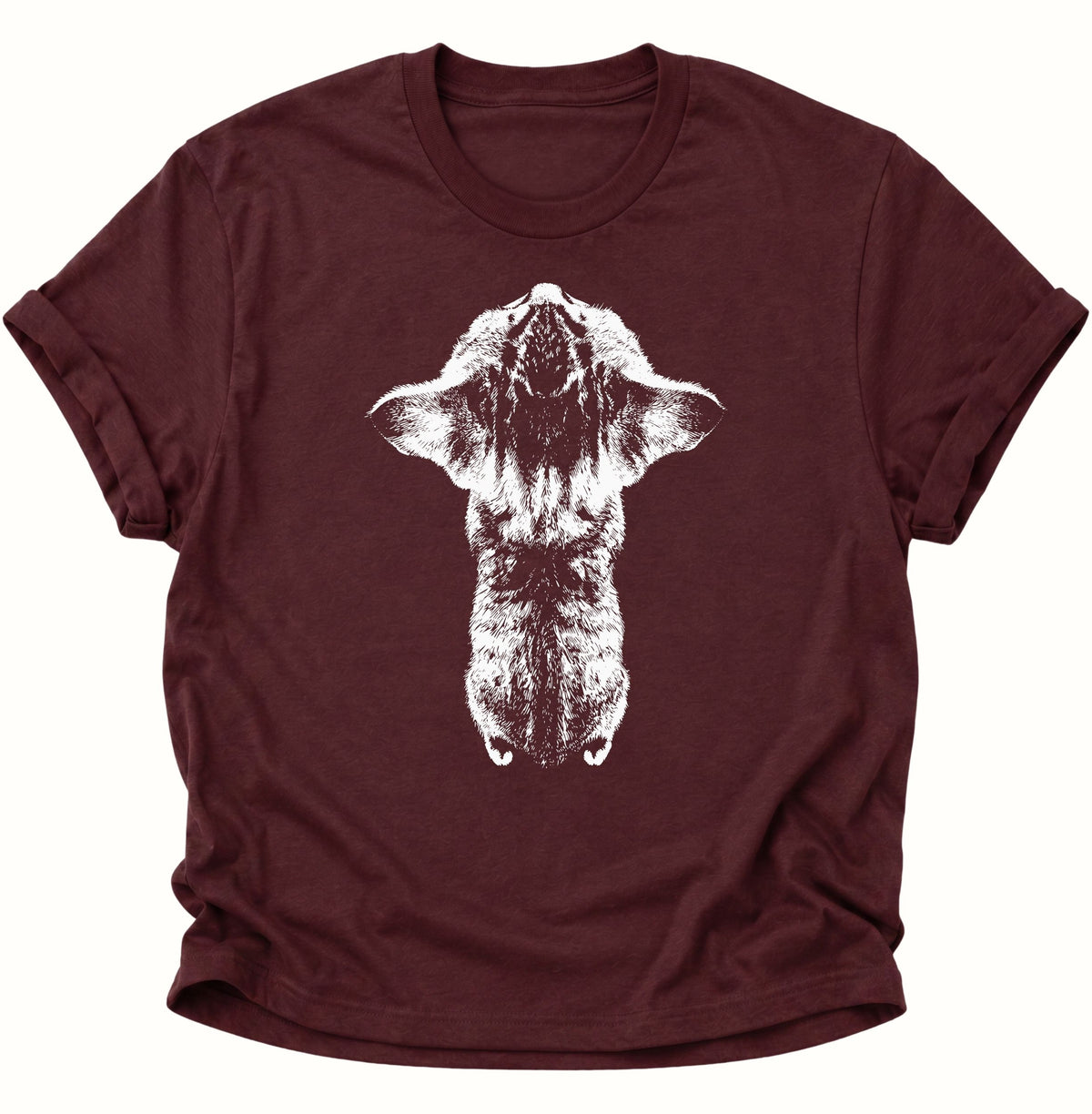 Katze aus der Froschperspektive Unisex T-Shirt Maroon - PINE & RIVER