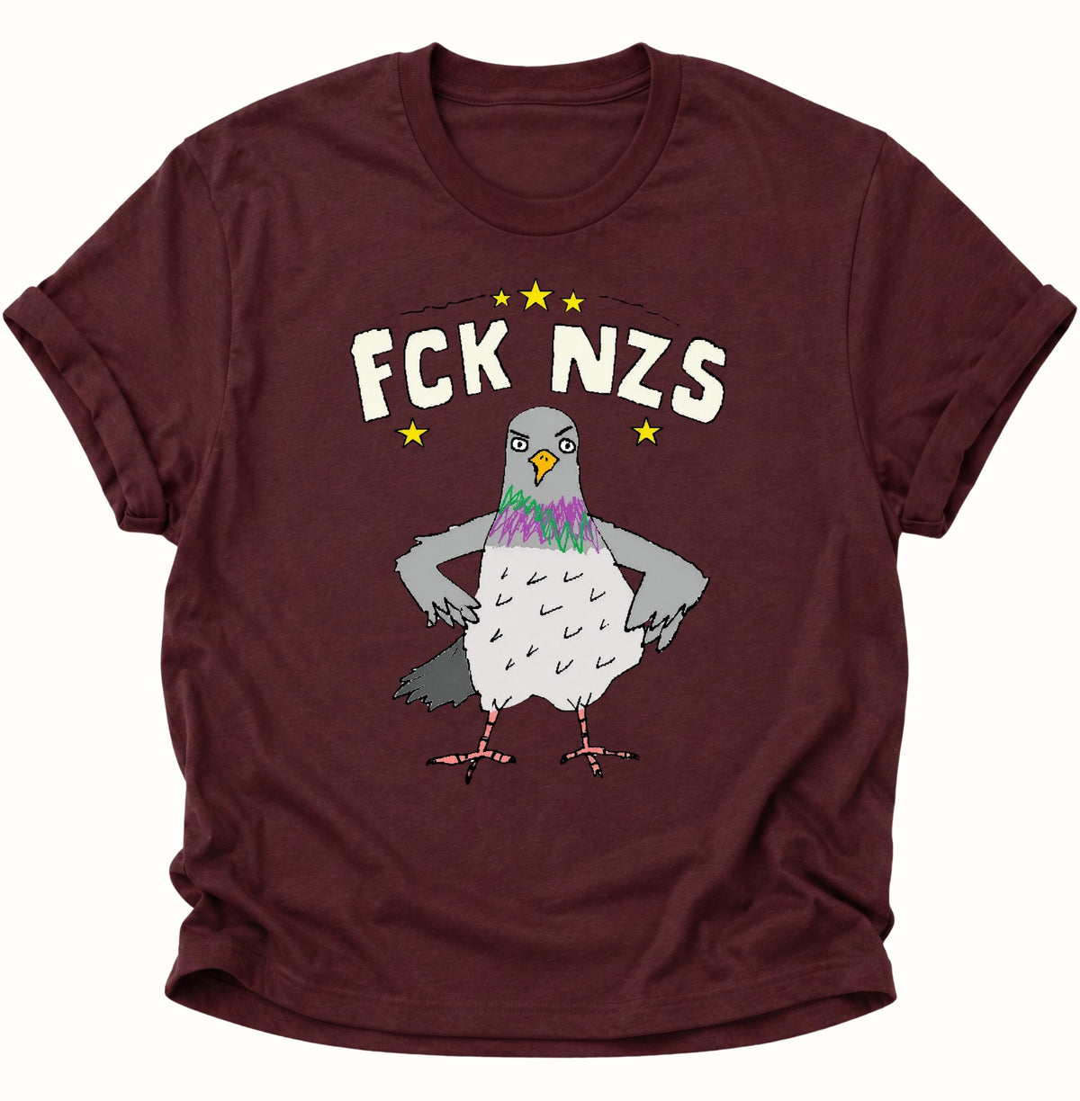 Taube gegen rechts Unisex T-Shirt Maroon - PINE & RIVER