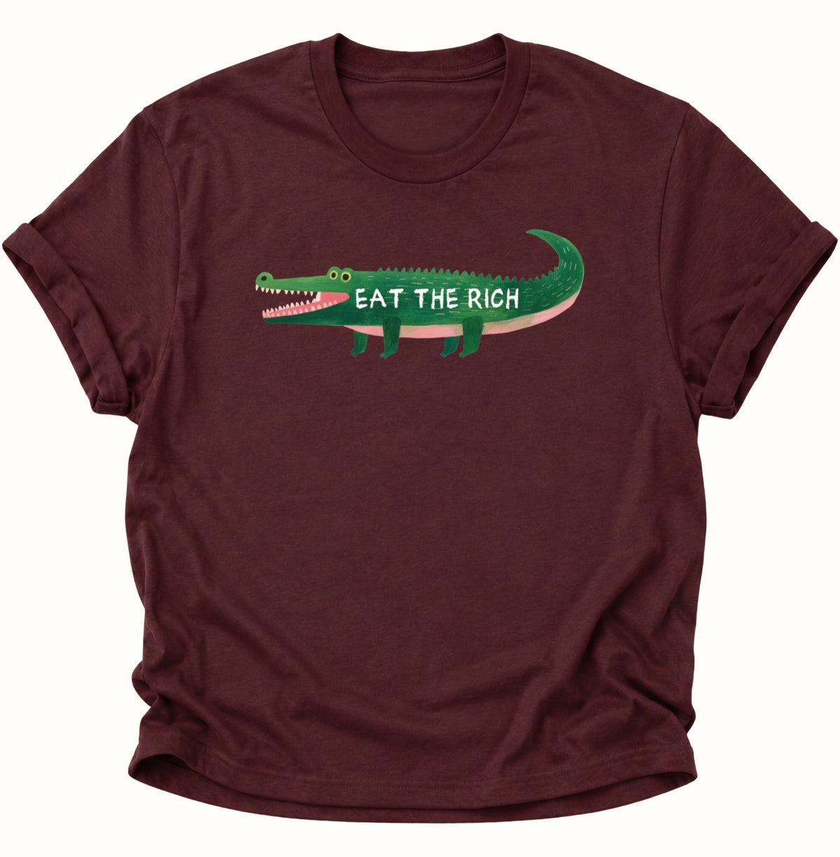 Krokodil Eat the Rich Unisex T-Shirt Maroon - PINE & RIVER