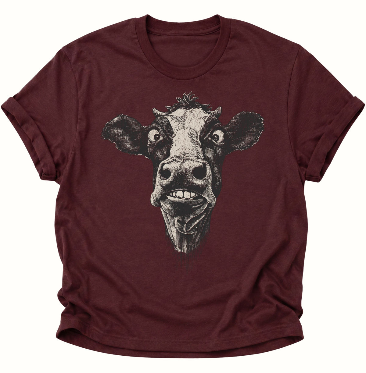 Verrückte Kuh Unisex T-Shirt Maroon - PINE & RIVER