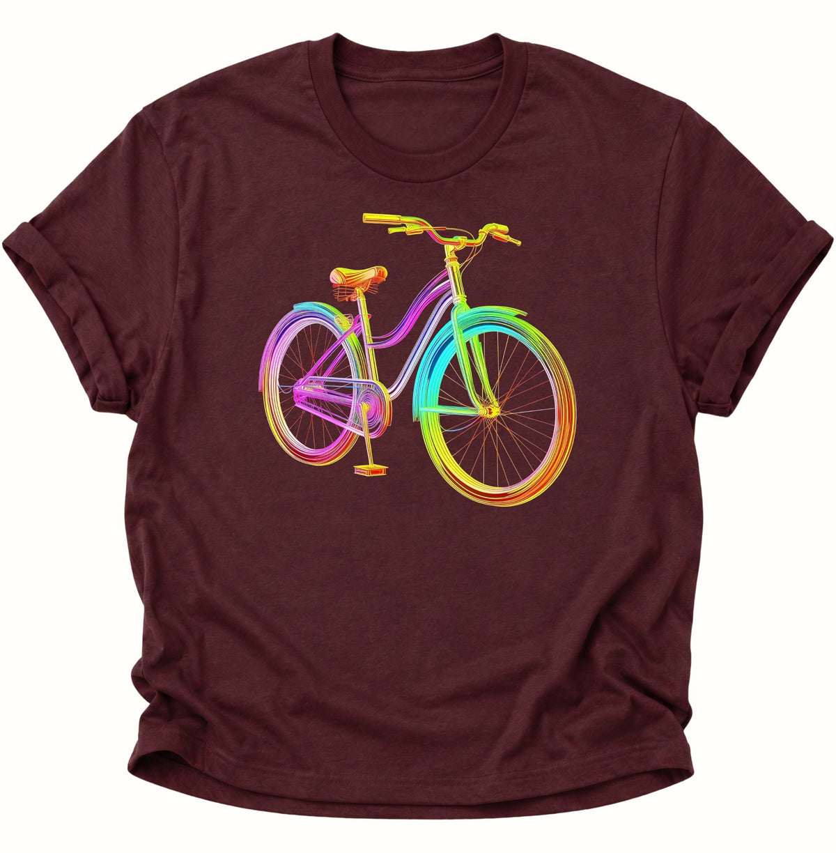 Fahrrad Neon Unisex T-Shirt Maroon - PINE & RIVER