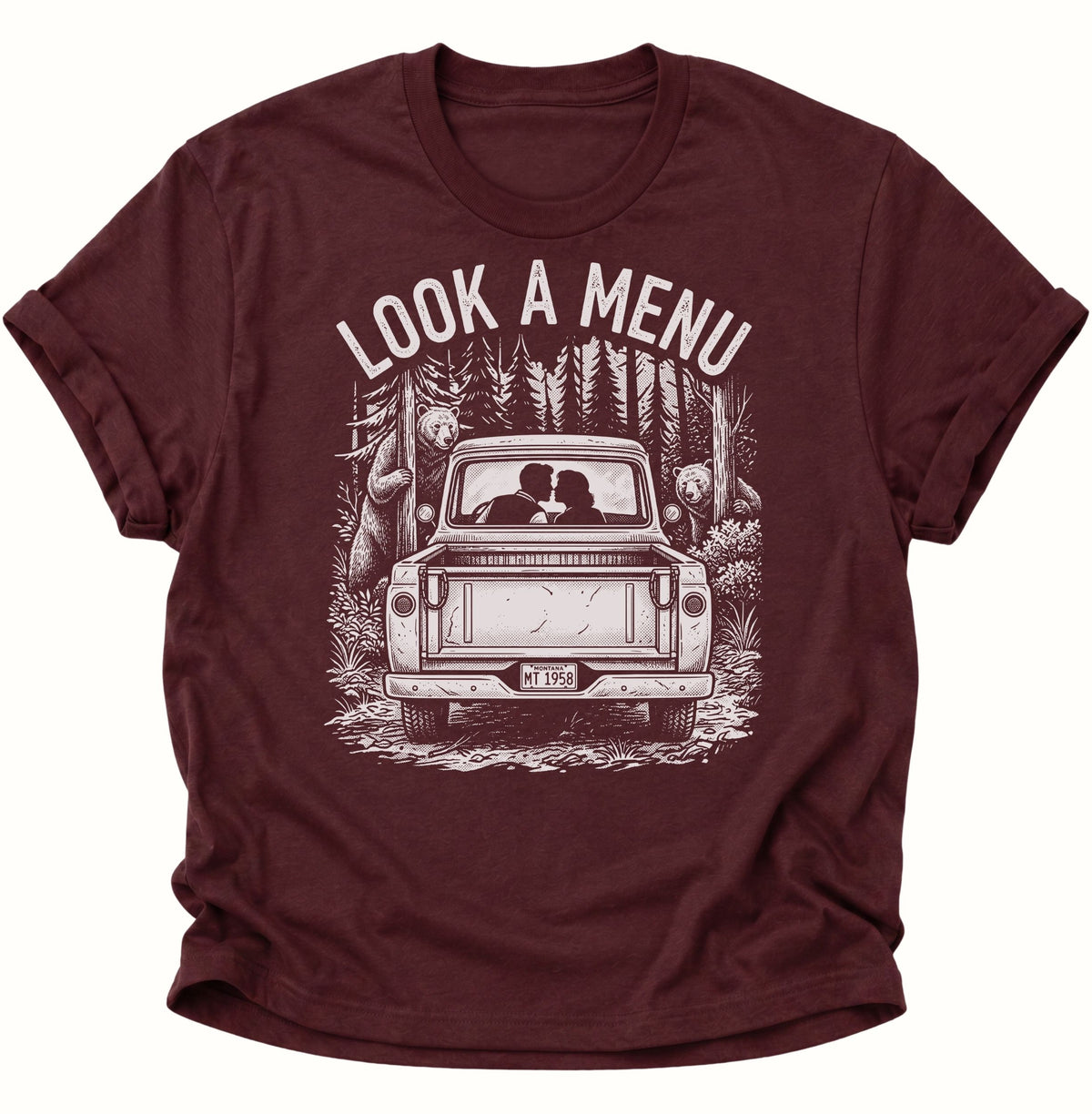 Look a Menu Unisex T-Shirt Maroon - PINE & RIVER