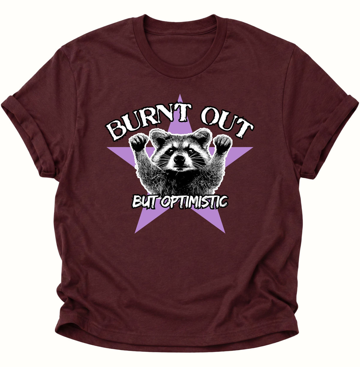 Burnt Out Washbär Unisex T-Shirt Maroon - PINE & RIVER