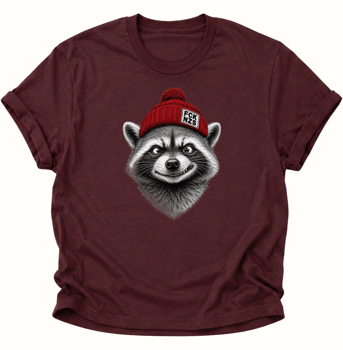Anti Nazi Waschbär Unisex T-Shirt Weiß - PINE & RIVER