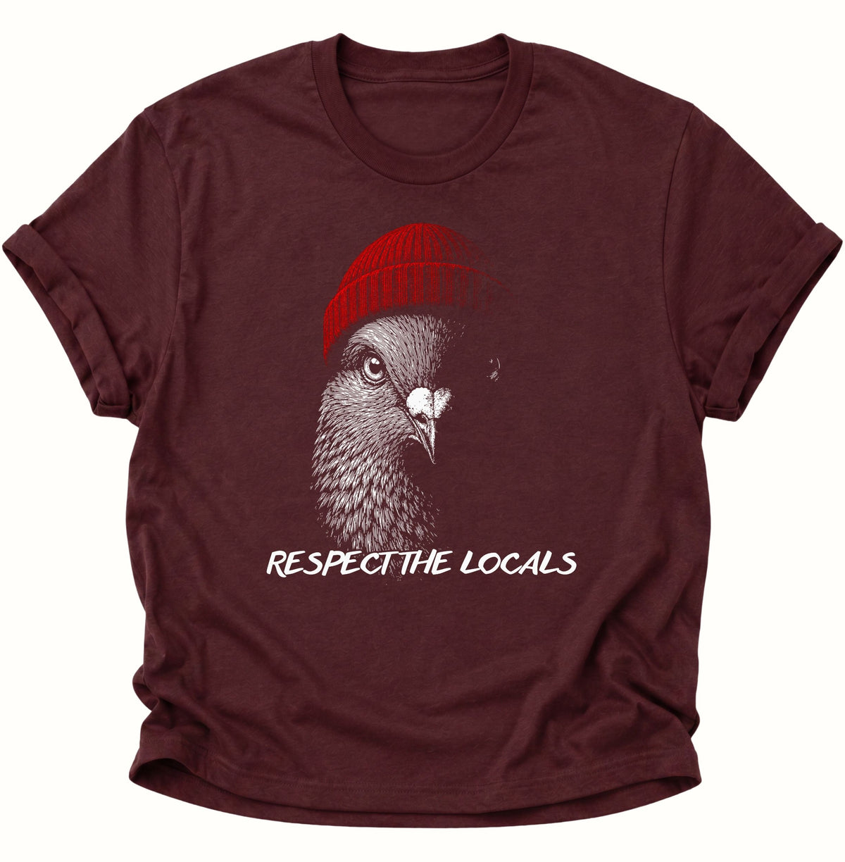 Respect the Locals Taube Unisex T-Shirt Maroon - PINE & RIVER