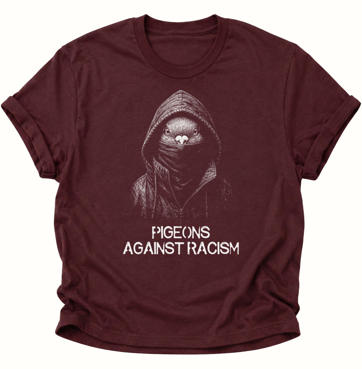 Pigeons Against Racism Taube Unisex T-Shirt Schwarz - PINE & RIVER