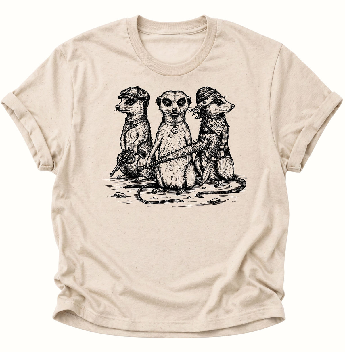 Erdmännchen Gang im Vintage-Stil Unisex T-Shirt Nature - PINE & RIVER