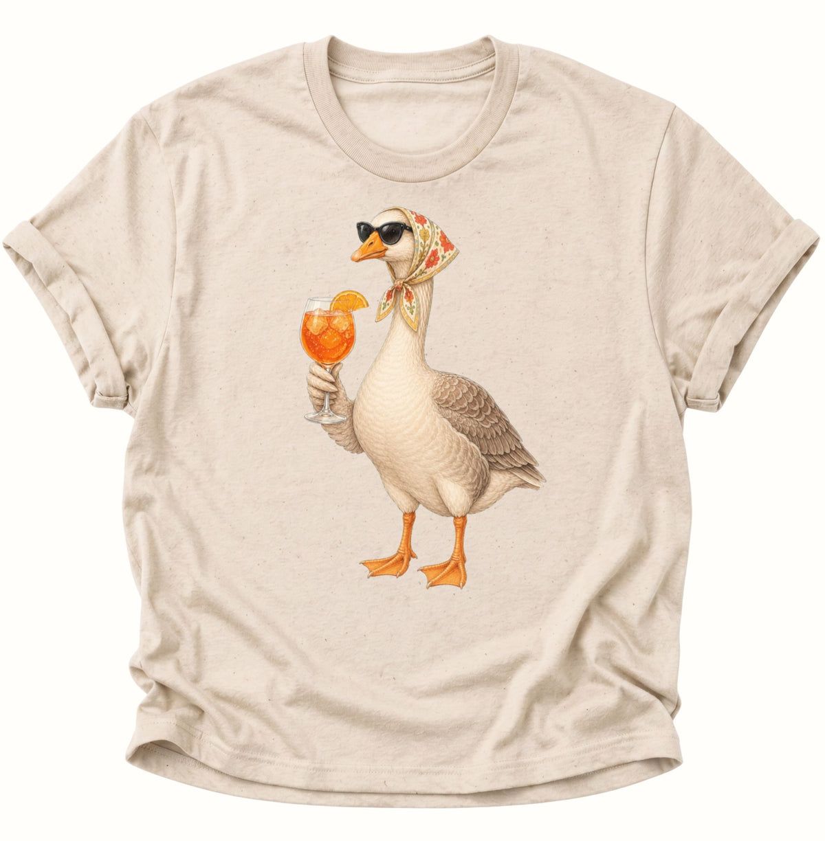 Cocktail-Gans mit Kopftuch Unisex T-Shirt Nature - PINE & RIVER