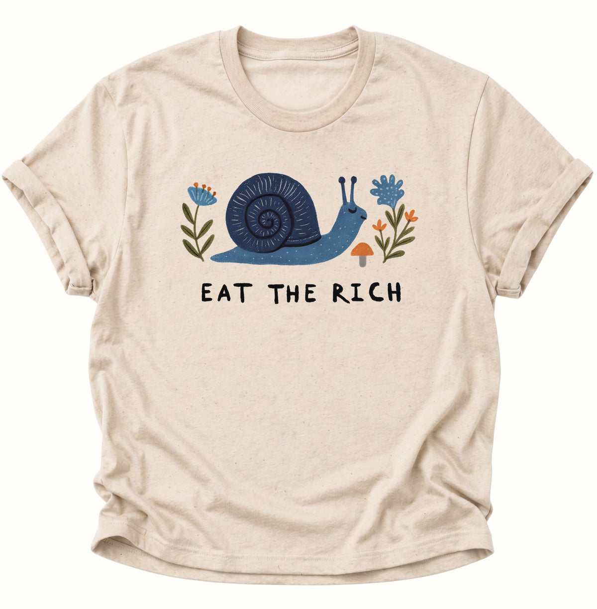 Blaue Schnecke Eat the Rich Unisex T-Shirt Nature - PINE & RIVER