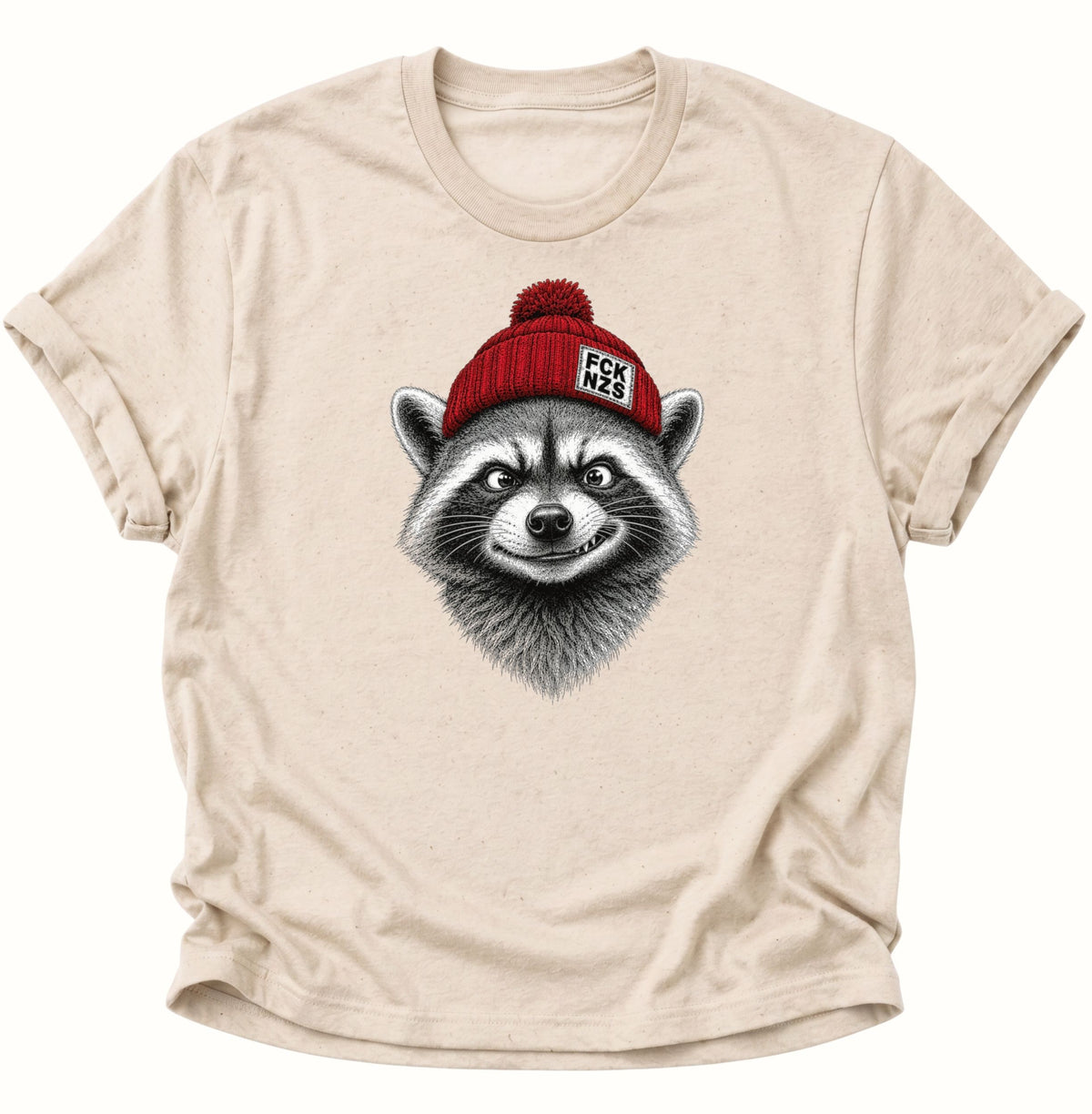 Anti Nazi Waschbär Unisex T-Shirt Weiß - PINE & RIVER