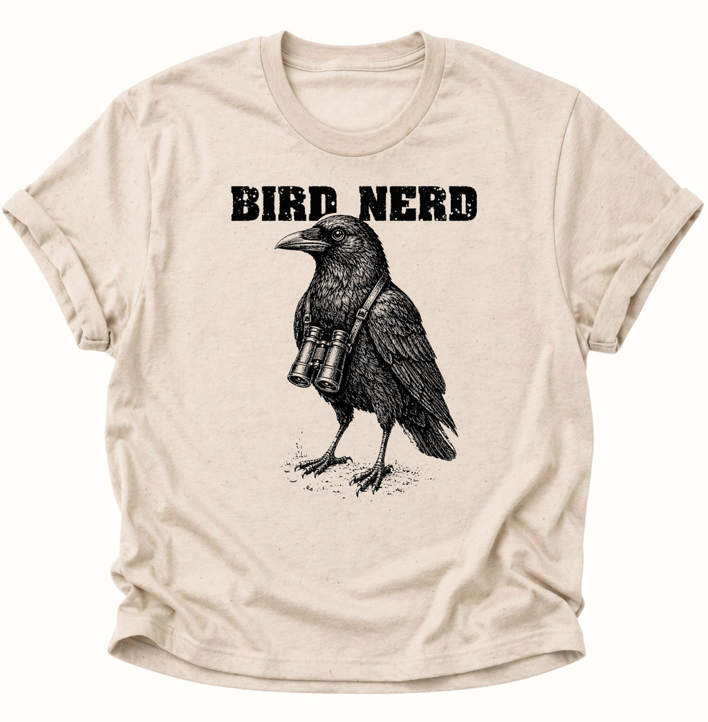 Bird Nerd Rabenvogel mit Fernglas Unisex T-Shirt Maroon - PINE & RIVER