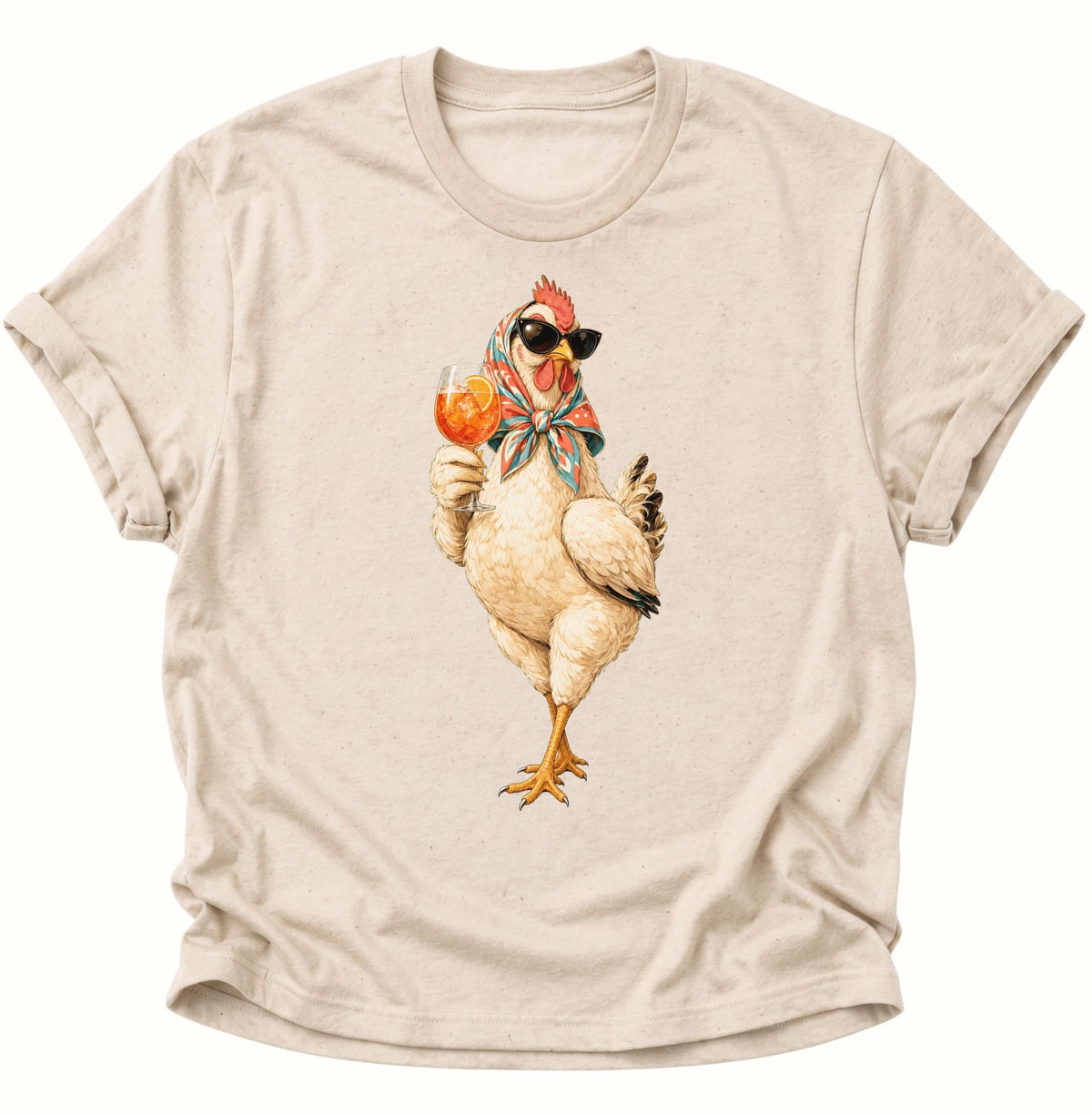 Cocktail-Henne mit Sonnenbrille Unisex T-Shirt Nature - PINE & RIVER