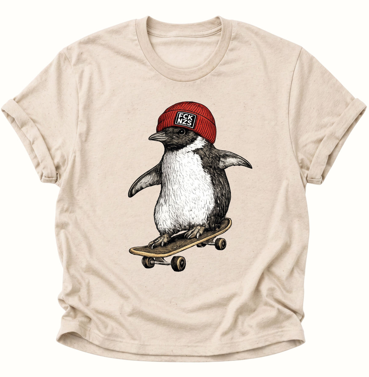 Skateboard-Pinguin gegen rechts Unisex T-Shirt Nature - PINE & RIVER