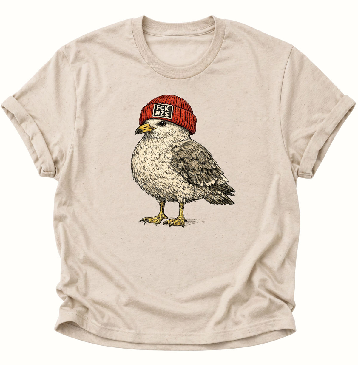 Möwe mit Strickmütze gegen rechts Unisex T-Shirt Nature - PINE & RIVER