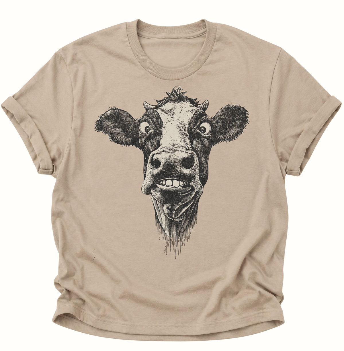 Verrückte Kuh Unisex T-Shirt Sand - PINE & RIVER
