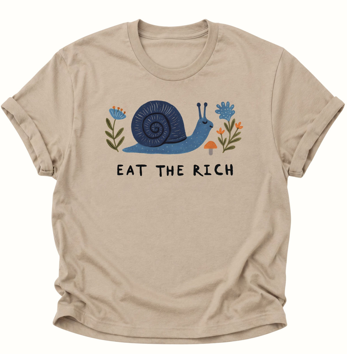 Blaue Schnecke Eat the Rich Unisex T-Shirt Sand - PINE & RIVER