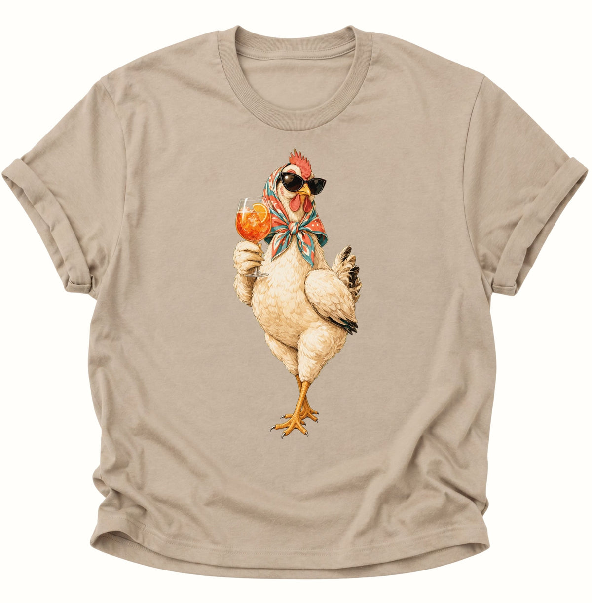 Cocktail-Henne mit Sonnenbrille Unisex T-Shirt Sand - PINE & RIVER