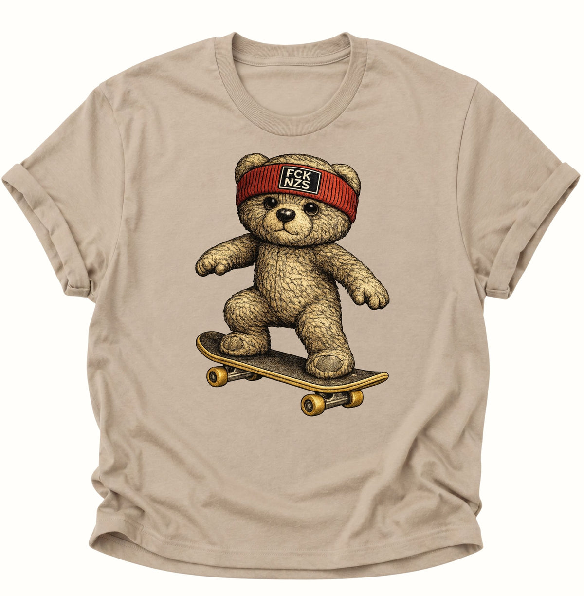 Teddy Skater gegen rechts Unisex T-Shirt Sand - PINE & RIVER