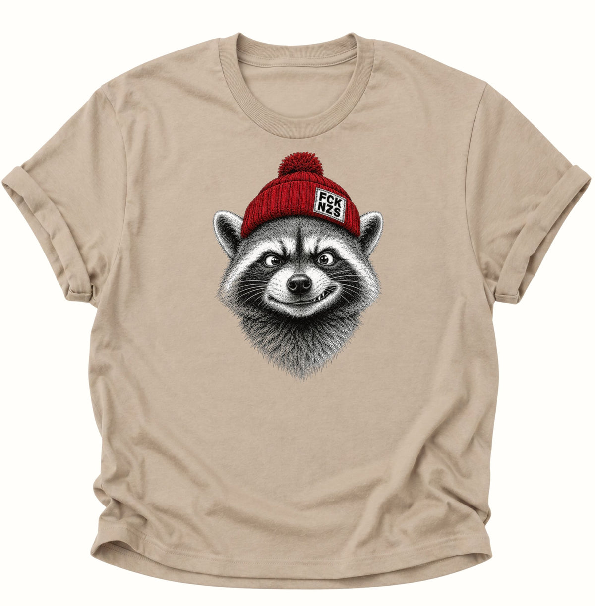 Anti Nazi Waschbär Unisex T-Shirt Weiß - PINE & RIVER