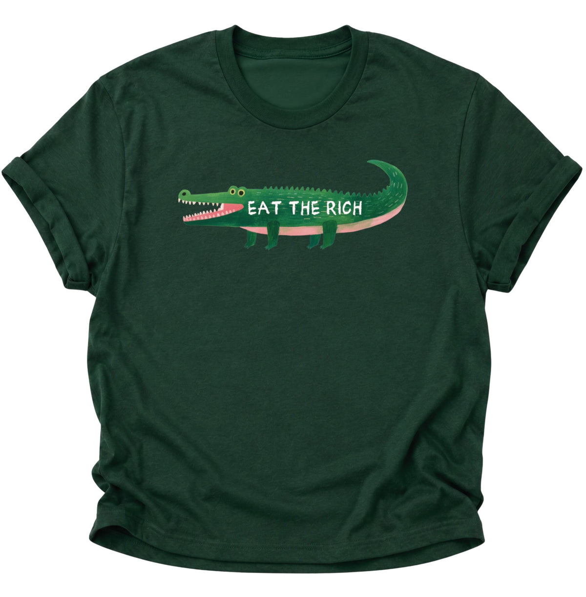 Krokodil Eat the Rich Unisex T-Shirt Forest Green - PINE & RIVER