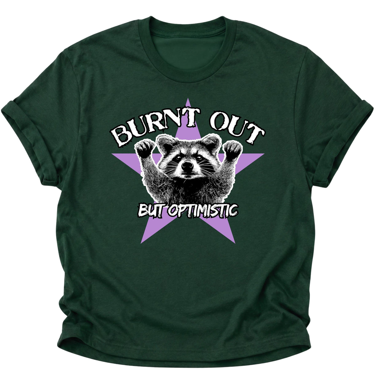 Burnt Out Washbär Unisex T-Shirt Forest Green - PINE & RIVER