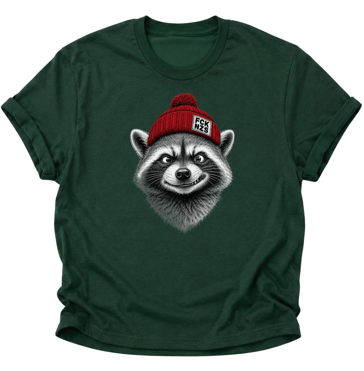 Anti Nazi Waschbär Unisex T-Shirt Weiß - PINE & RIVER