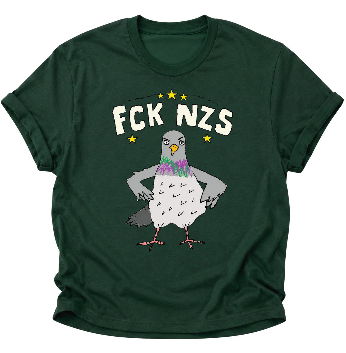 Taube gegen rechts Unisex T-Shirt Forest Green - PINE & RIVER