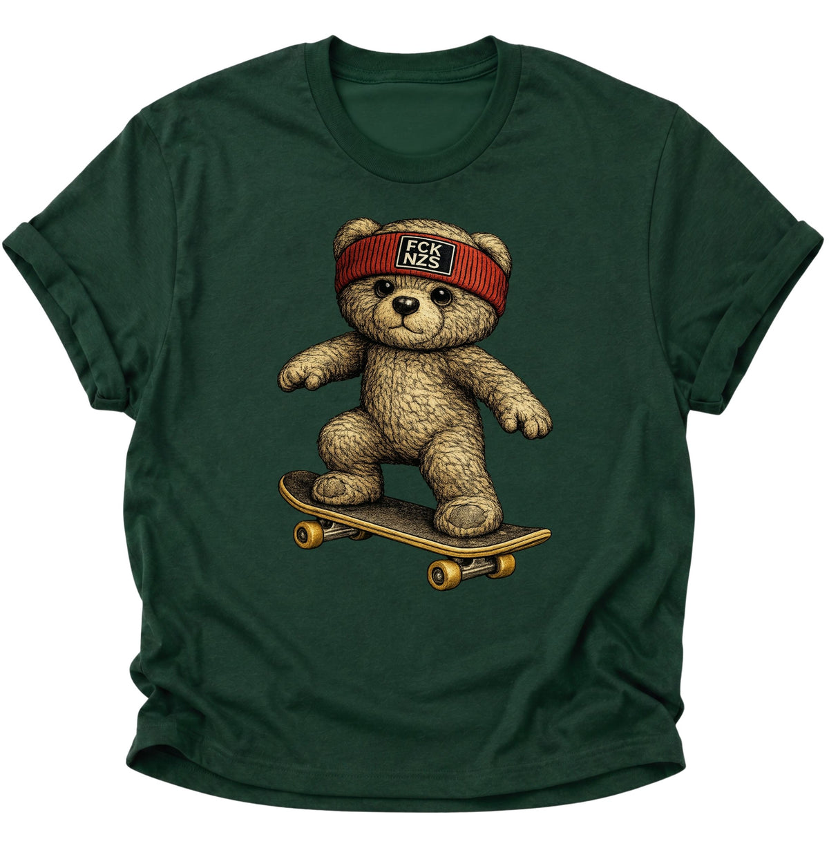 Teddy Skater gegen rechts Unisex T-Shirt Forest Green - PINE & RIVER