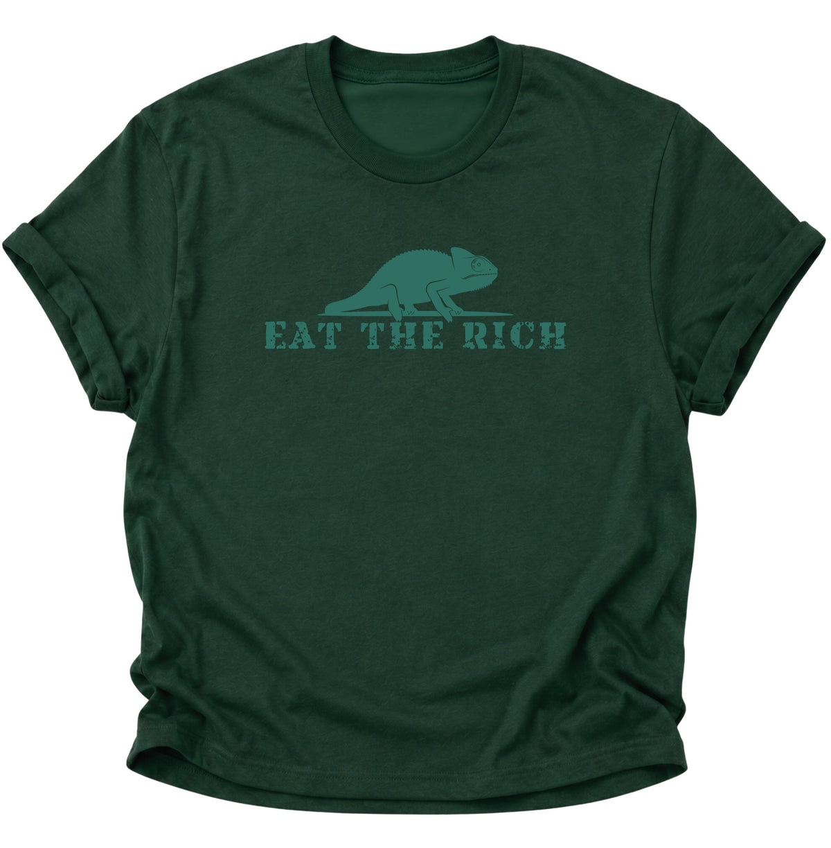 Chamäleon Eat the Rich Unisex T-Shirt Forest Green - PINE & RIVER